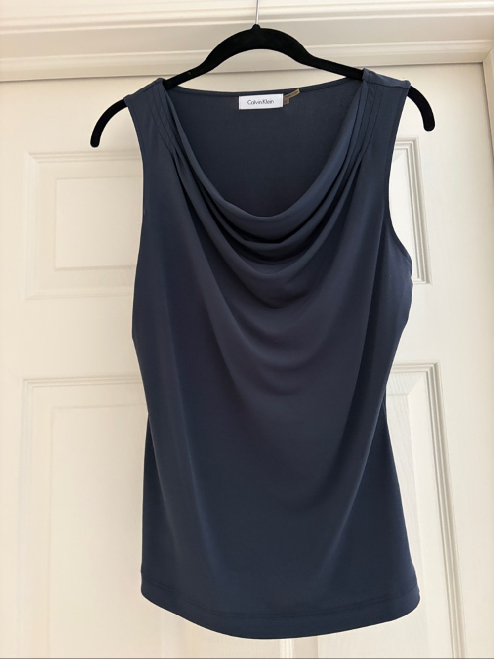 Calvin Klein Gray Draped Cowl Neck Sleeveless Camisole